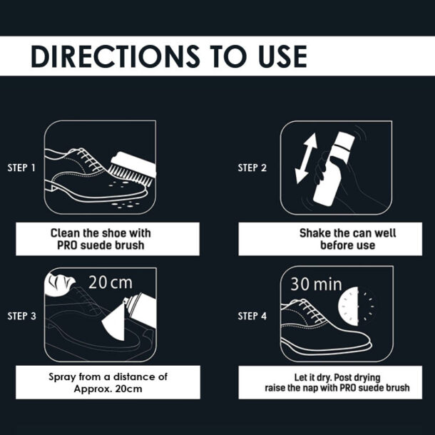 pro suede shoe spray infographics