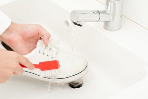 clean White Sneakers at home